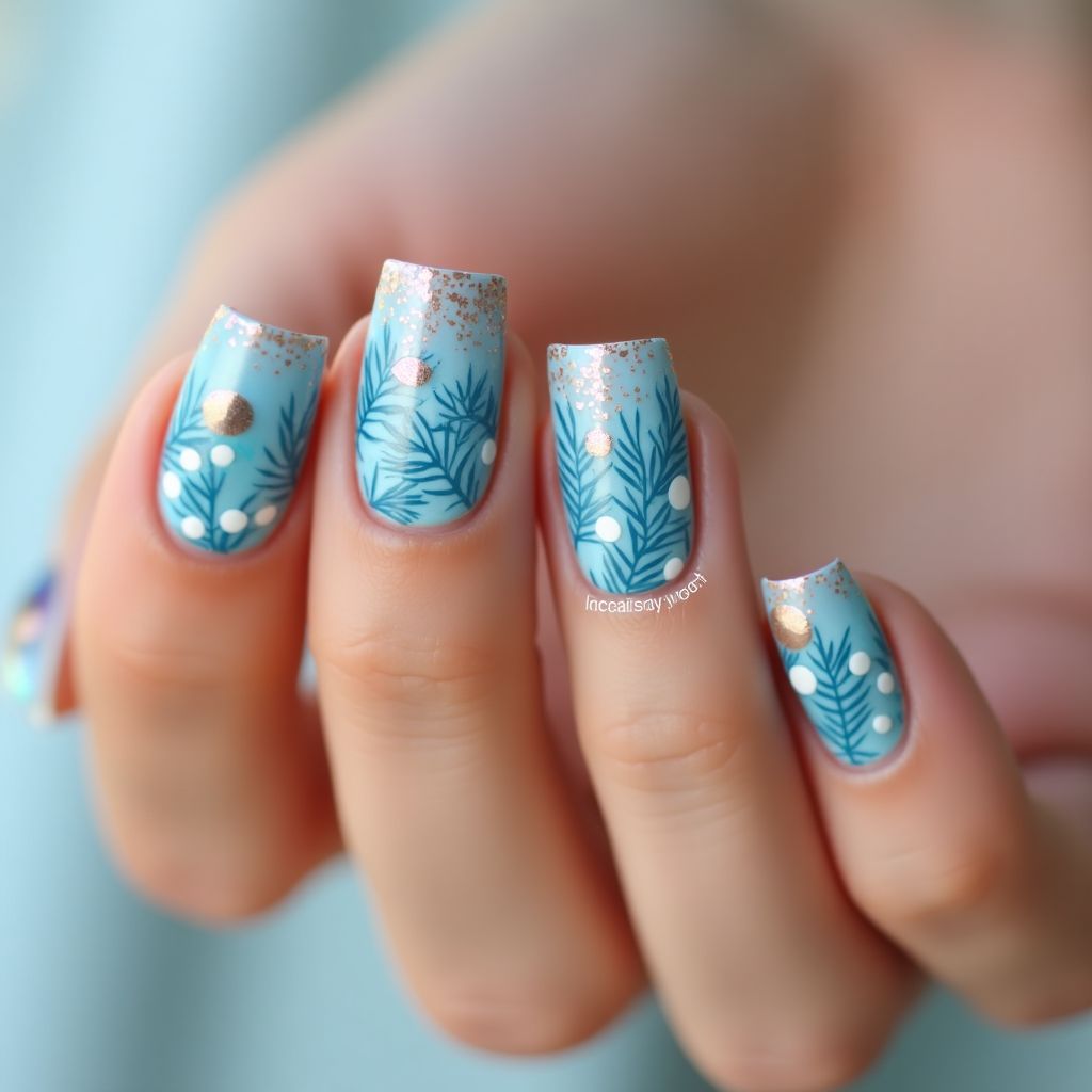 Sky Blue Summer Nail Design