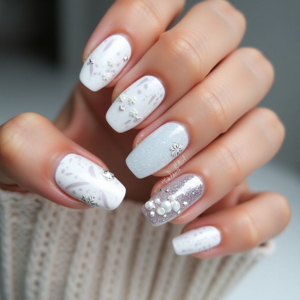 White Winter Nail Design