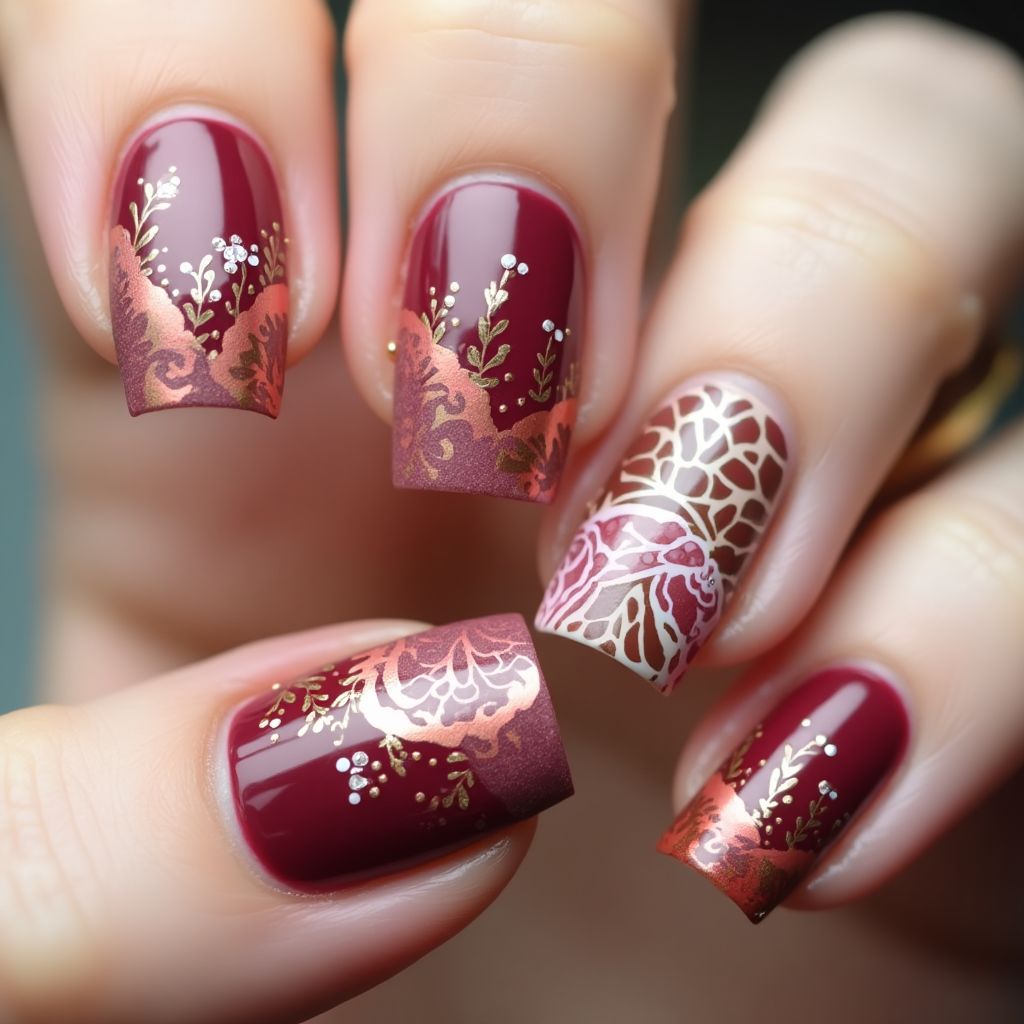 Wine Summer Nail Design