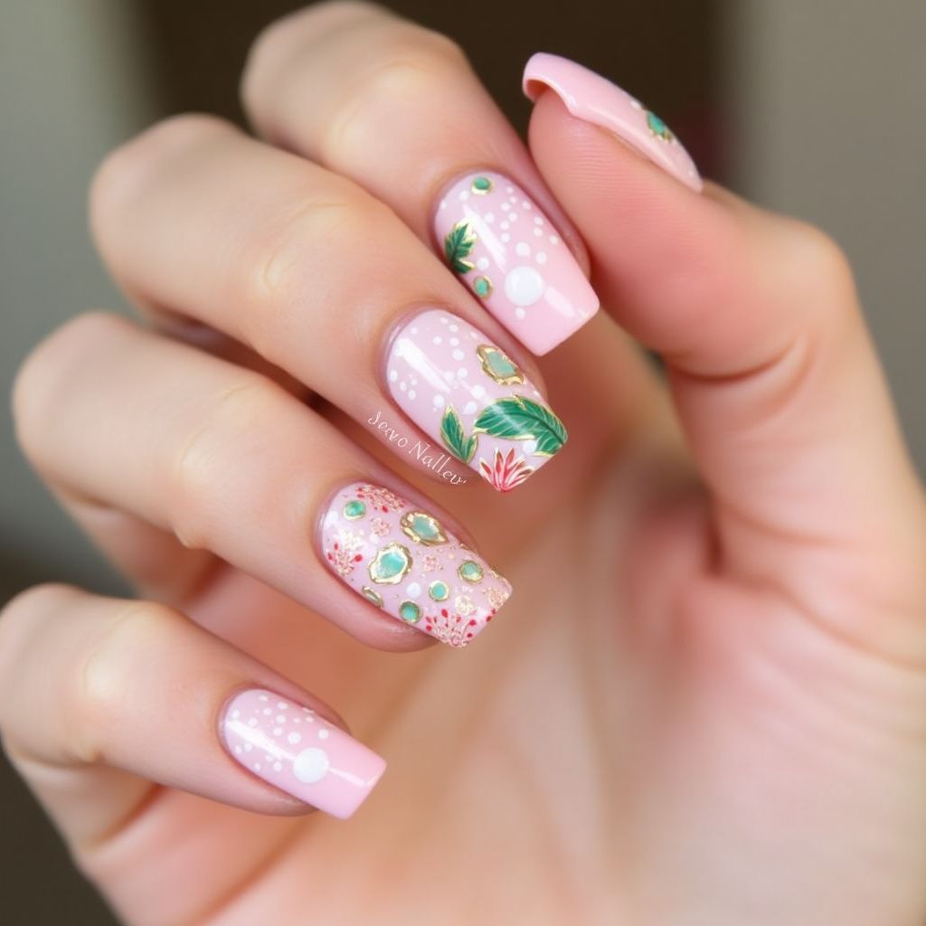 Baby Pink Summer Nail Design