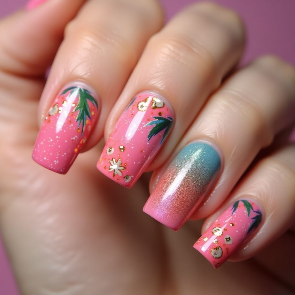 Fuchsia Summer Nail Design