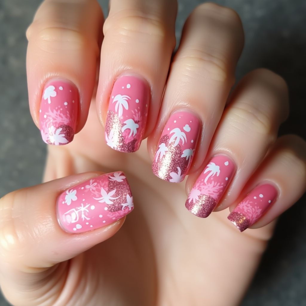 Pink Summer Nail Design