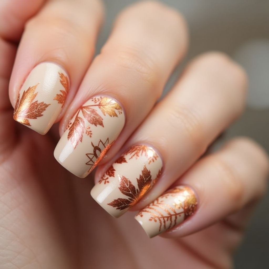 Nude Autumn Nail Design