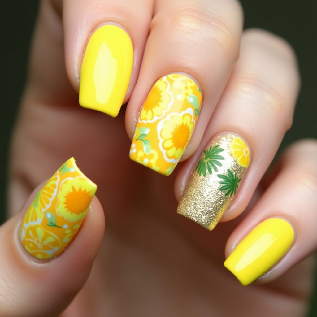 Yellow Summer Nail Design