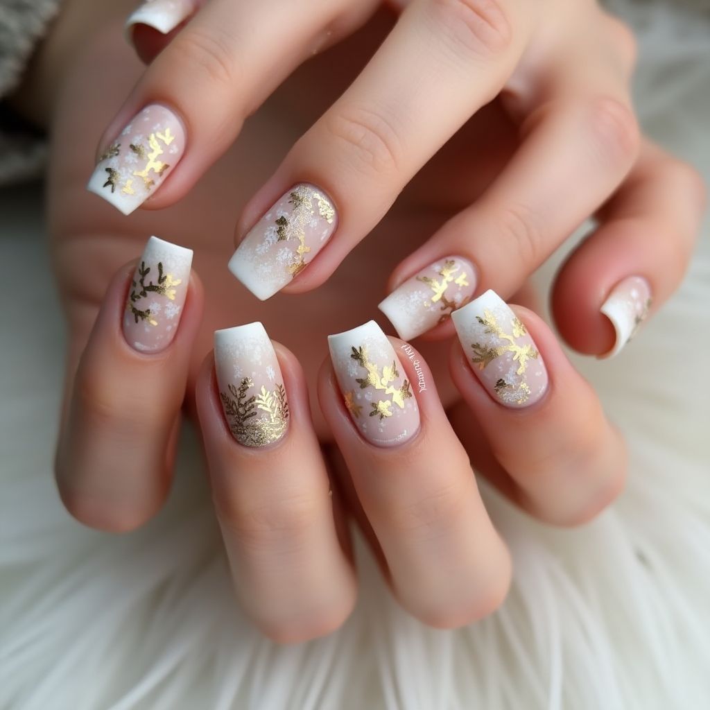 Tan Winter Nail Design