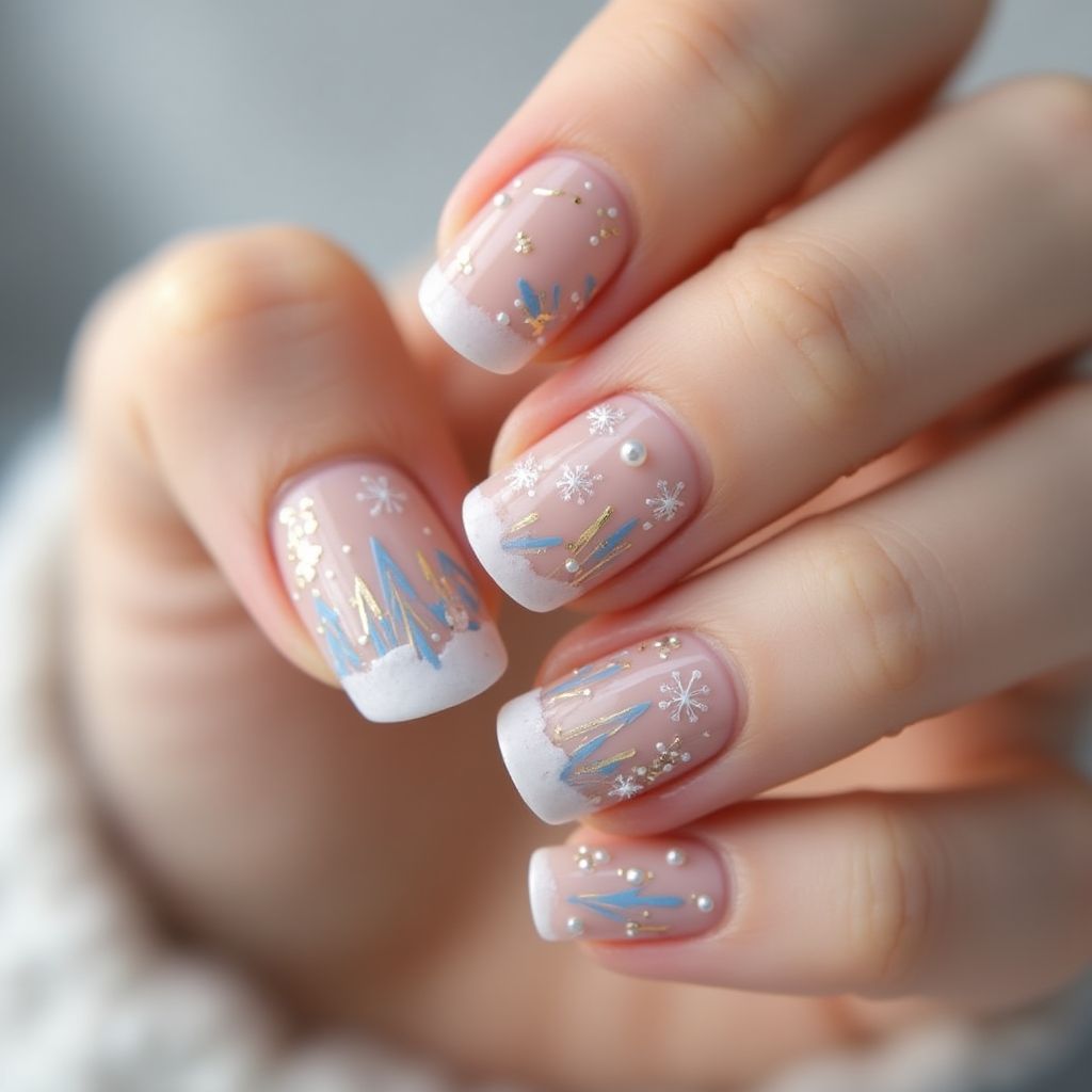 Nude Winter Nail Design