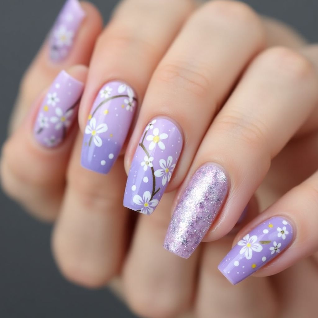 Pastel Purple Spring Nail Design