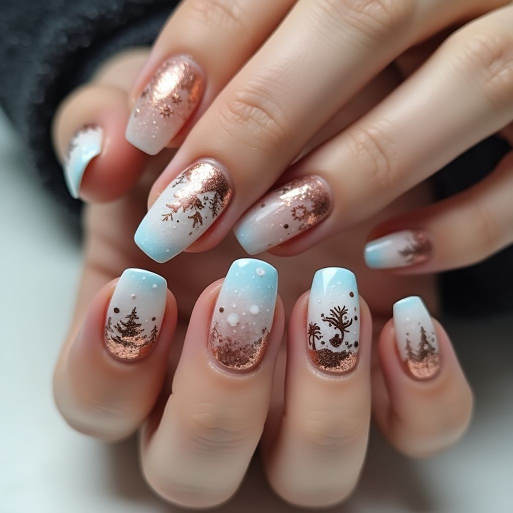 Copper Winter Nail Design