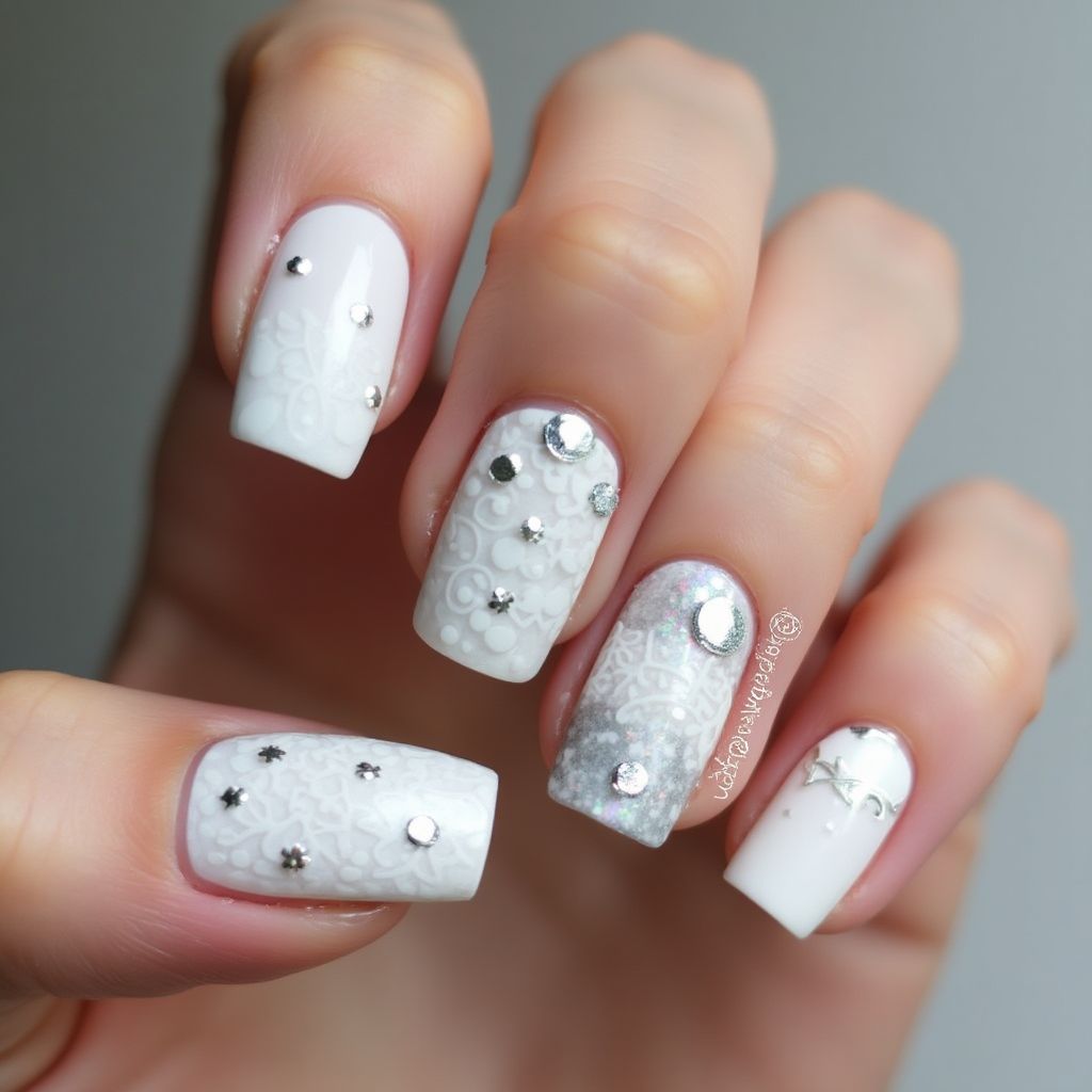White Winter Nail Design