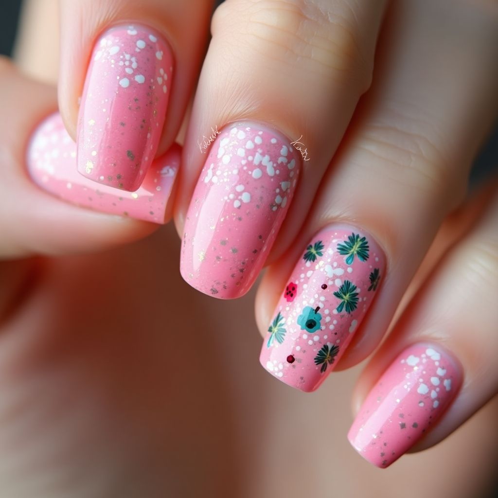 Pink Summer Nail Design