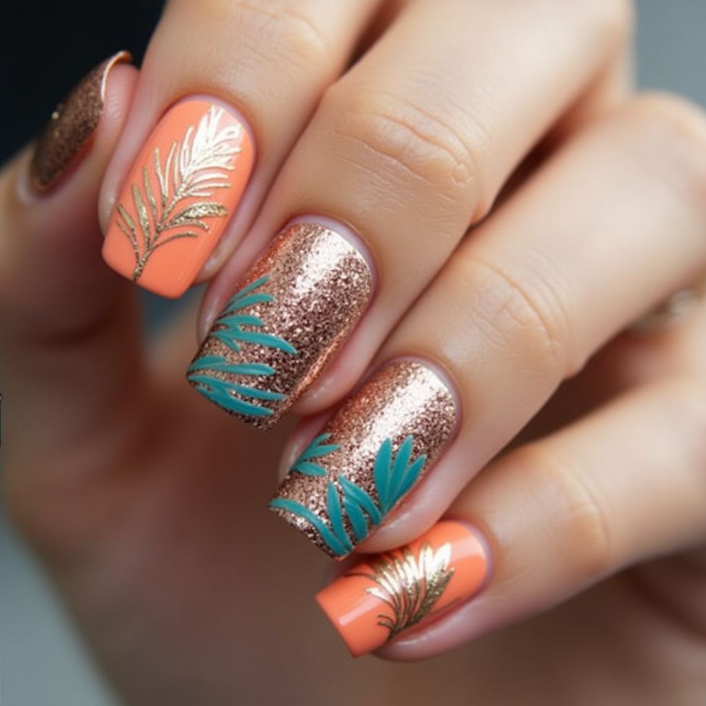 Bronze Summer Nail Design