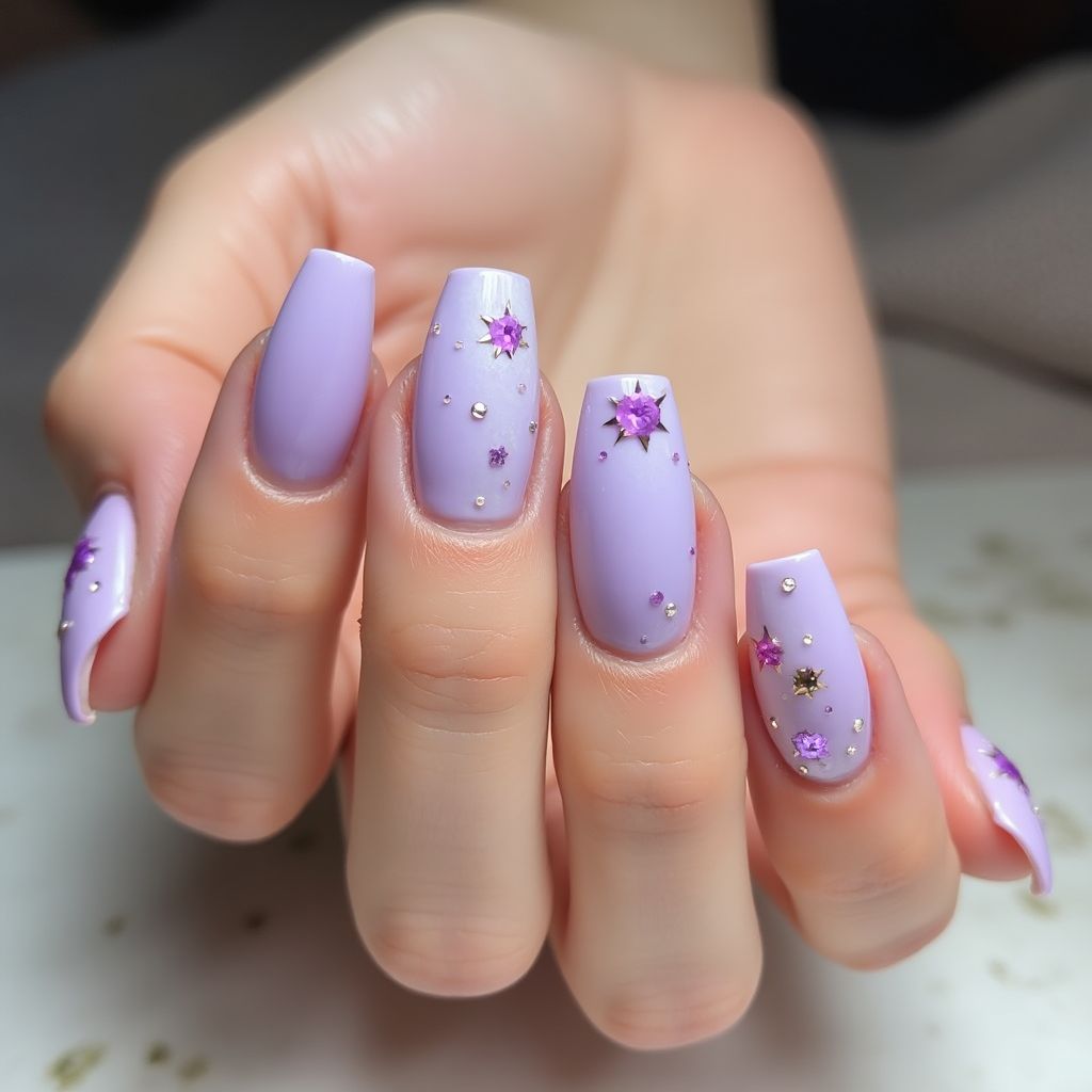 Pastel Purple Summer Nail Design