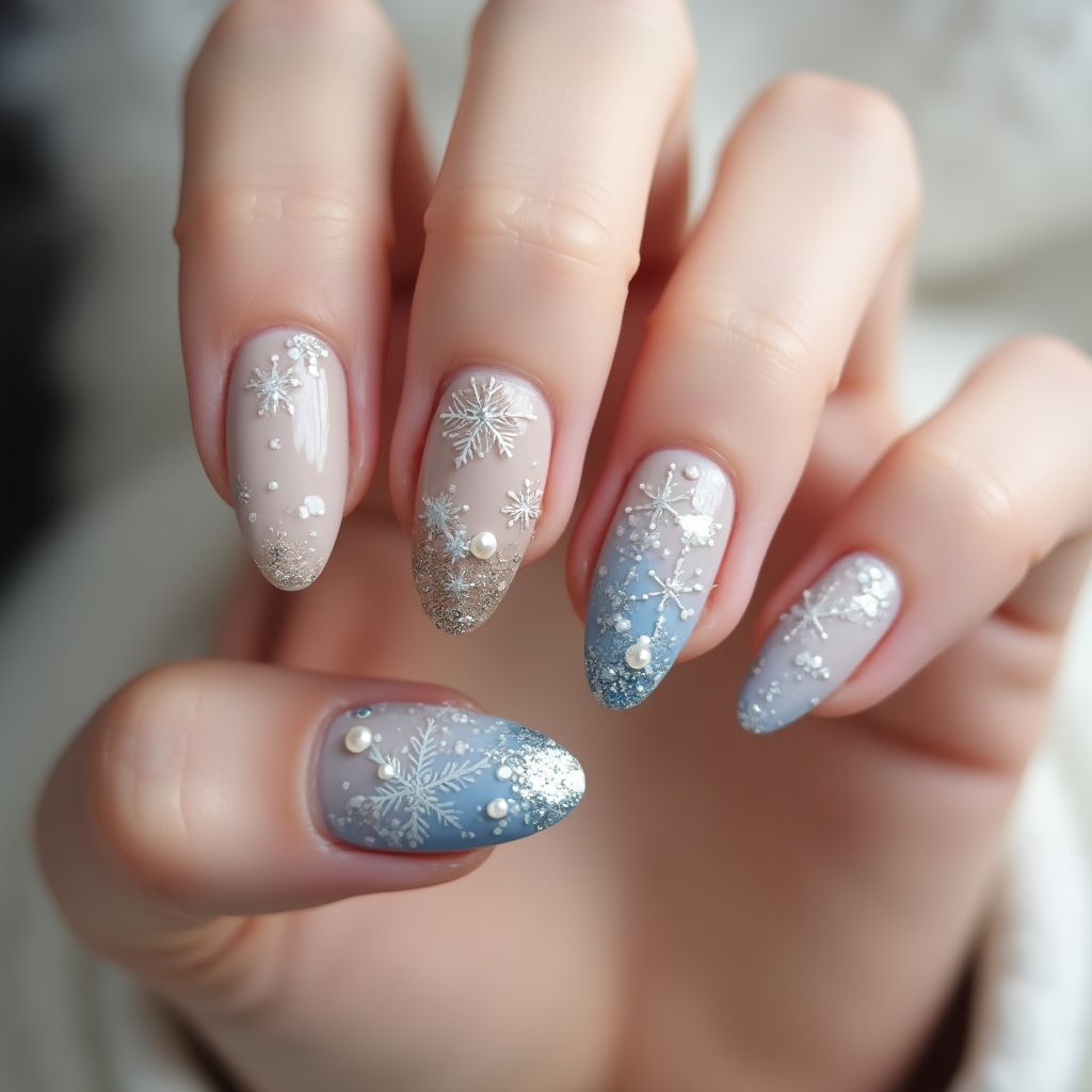 Nude Winter Nail Design