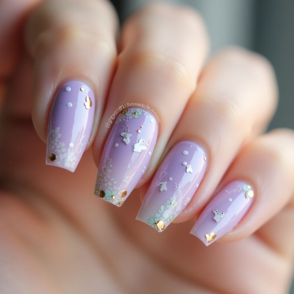 Pastel Purple Spring Nail Design