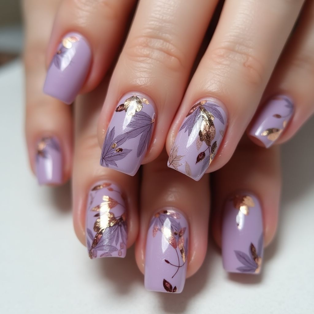 Lavender Autumn Nail Design