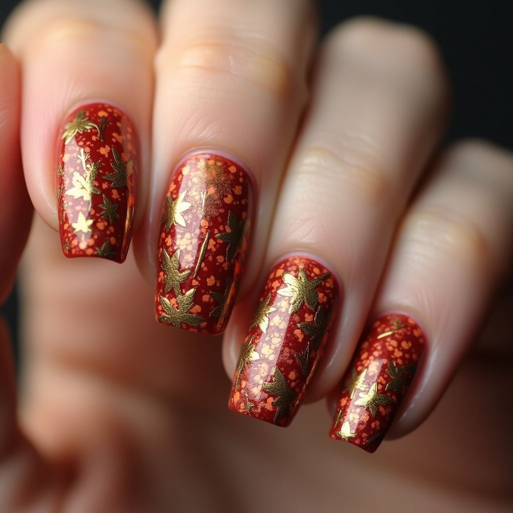 Copper Autumn Nail Design