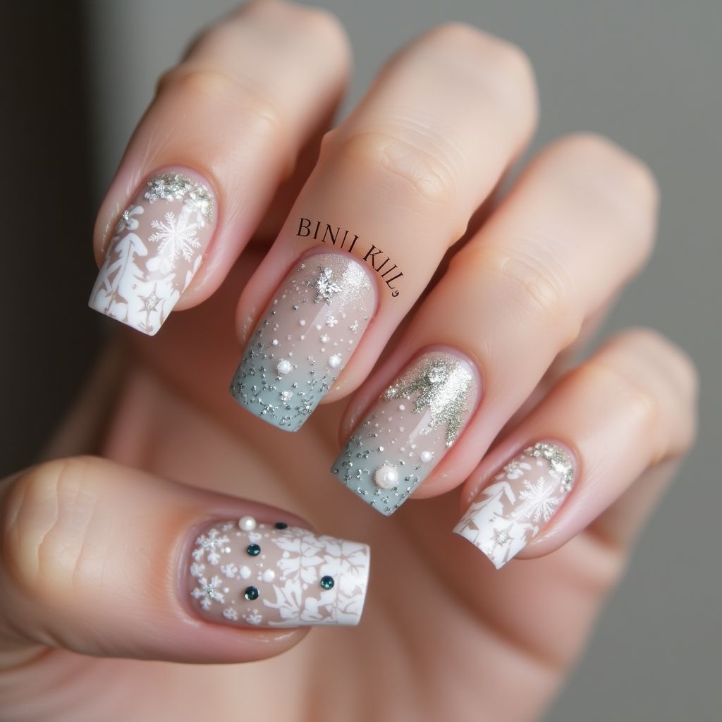 Nude Winter Nail Design