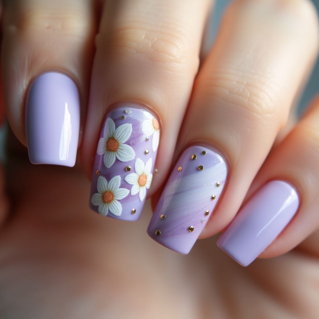 Lilac Summer Nail Design