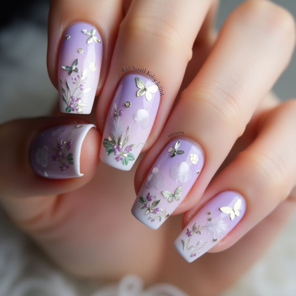 Pastel Purple Spring Nail Design