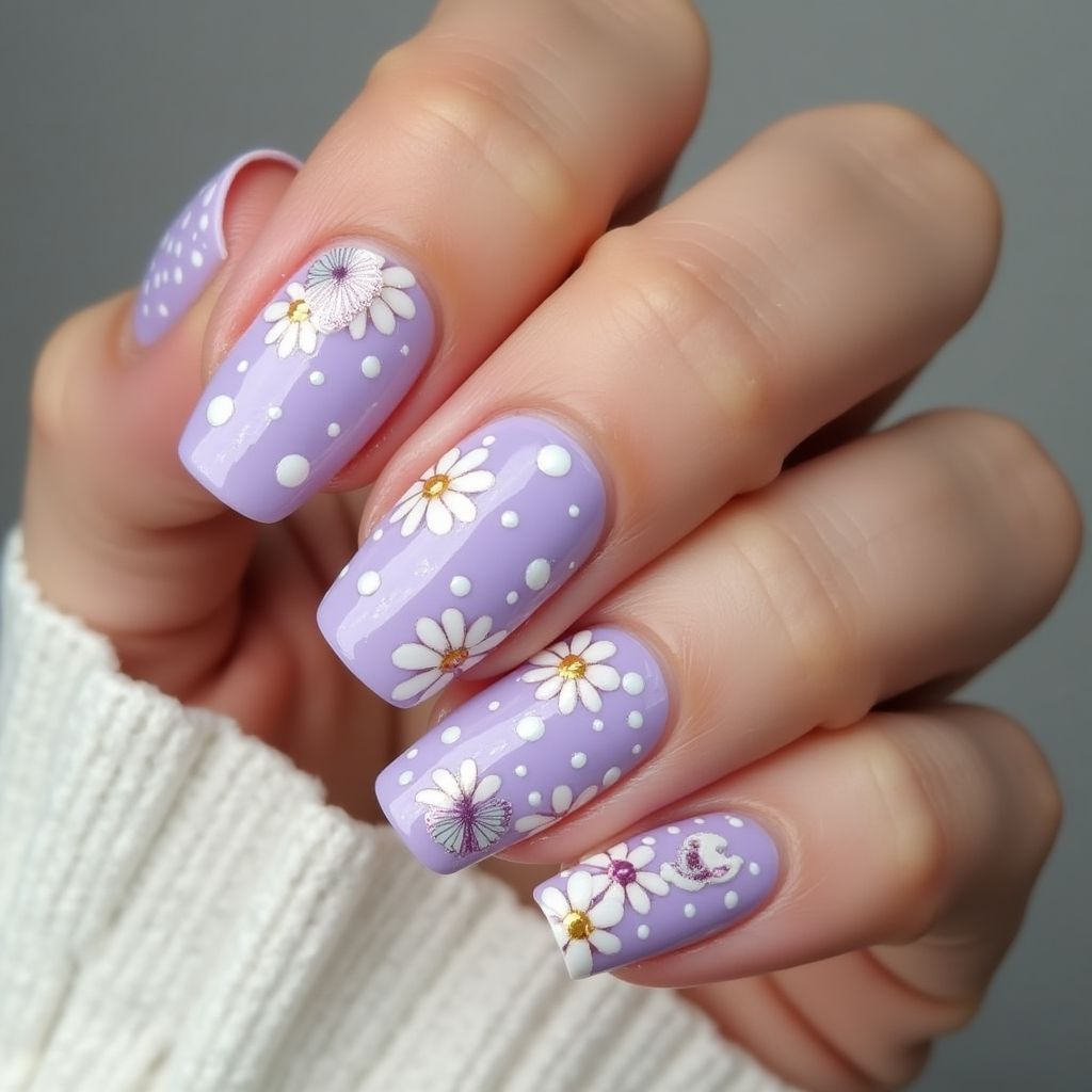 Pastel Purple Summer Nail Design