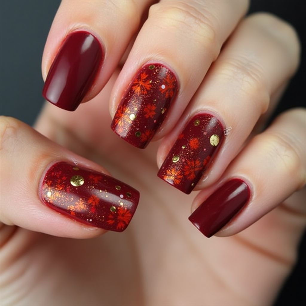 Red Autumn Nail Design