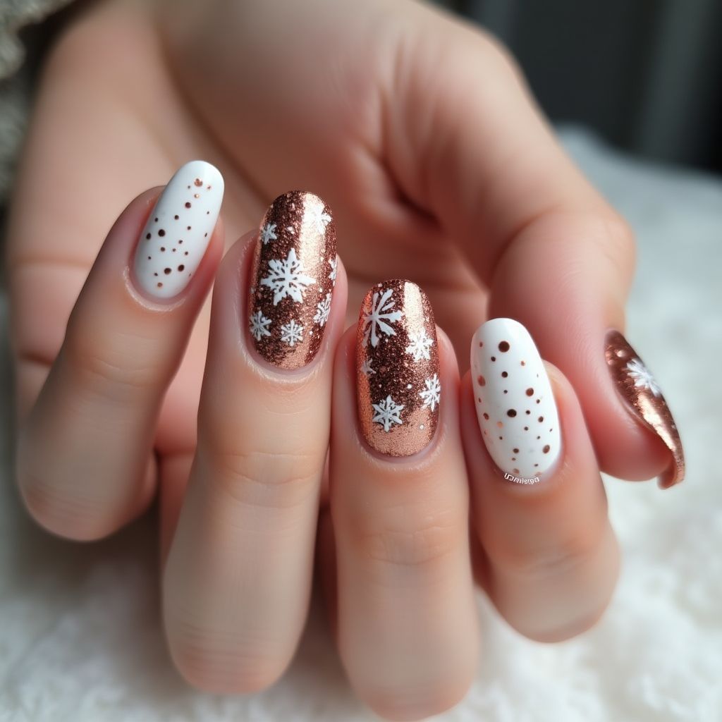 Copper Winter Nail Design