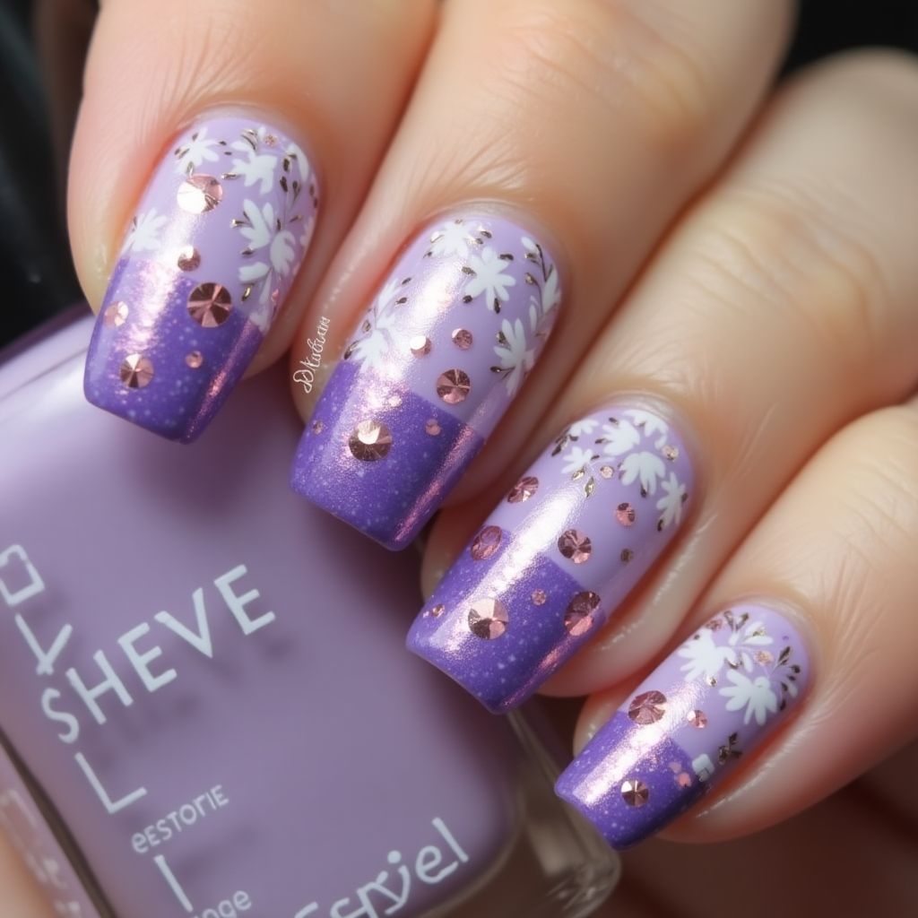 Purple Summer Nail Design