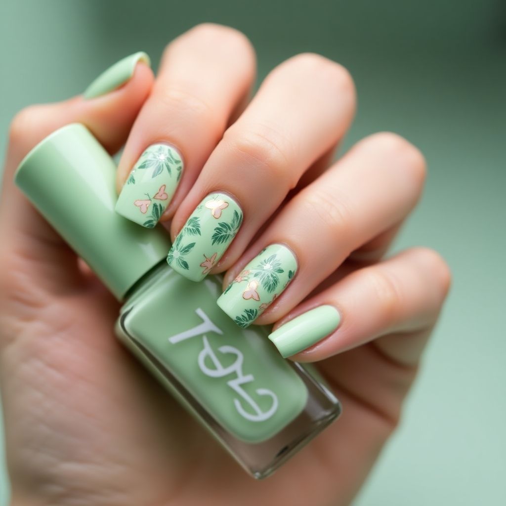 Green Spring Nail Design