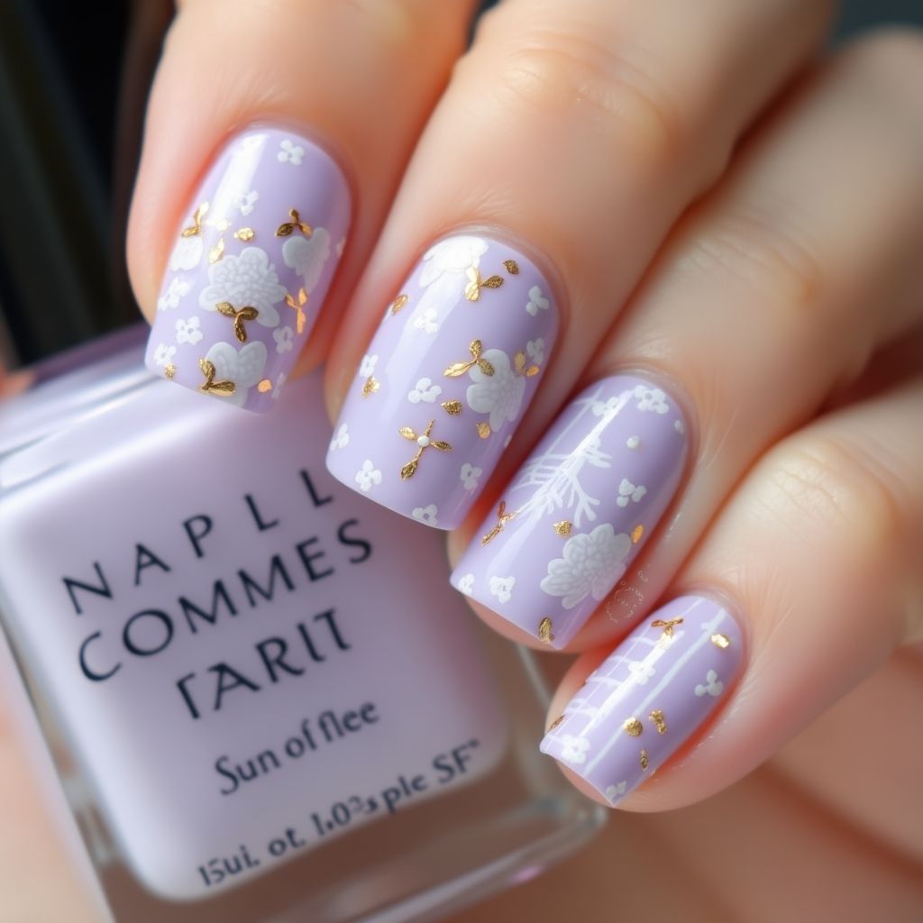 Lavender Summer Nail Design