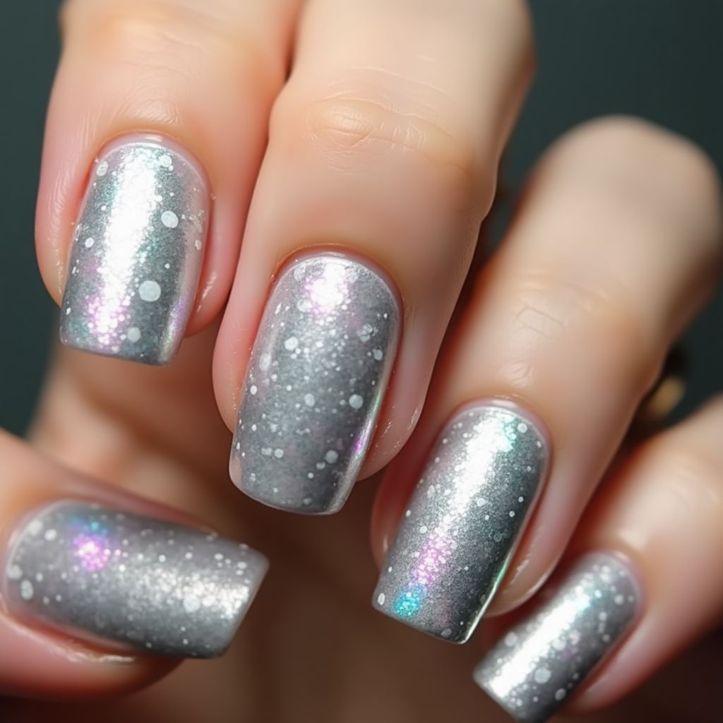 Silver Summer Nail Design