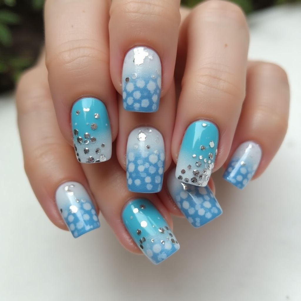 Blue Spring Nail Design