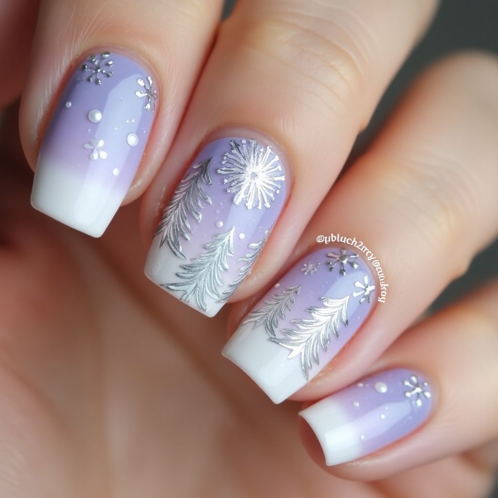Lavender Winter Nail Design