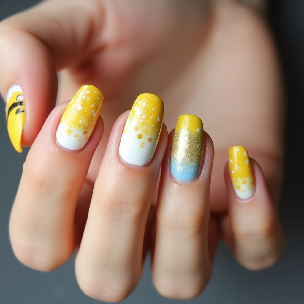 Yellow Winter Nail Design