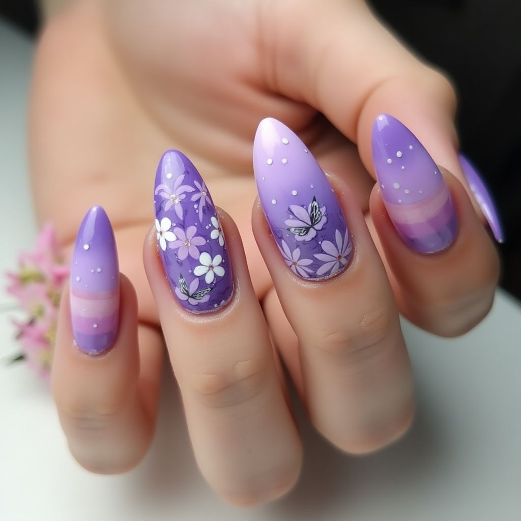Purple Summer Nail Design