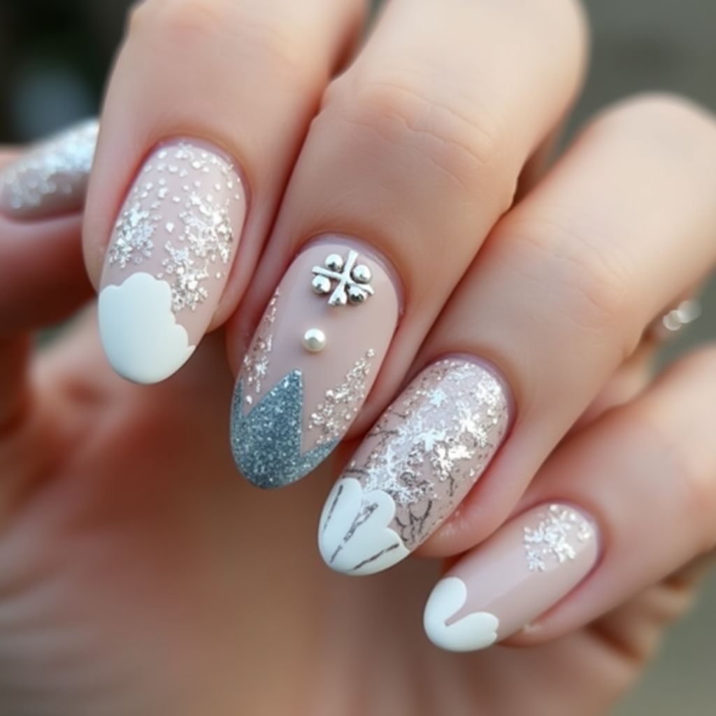 Nude Winter Nail Design
