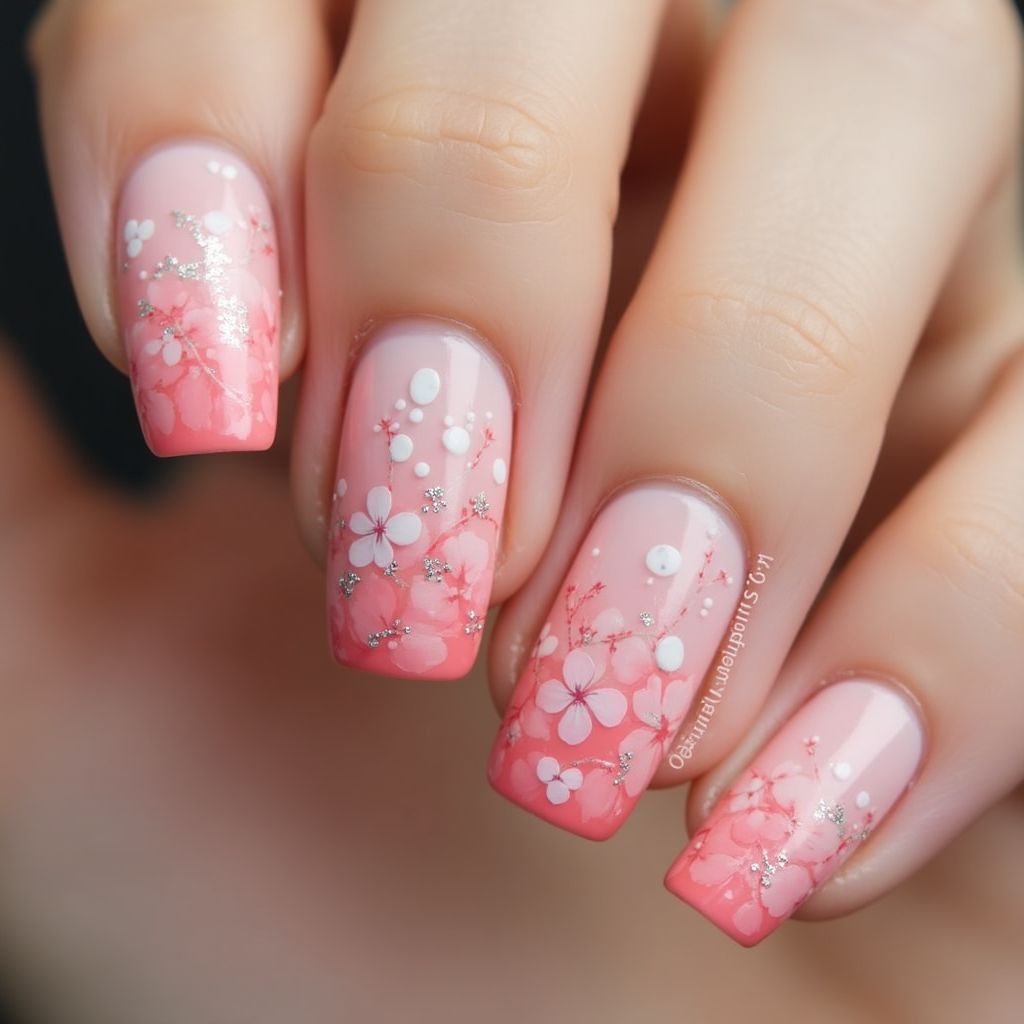 Pink Spring Nail Design