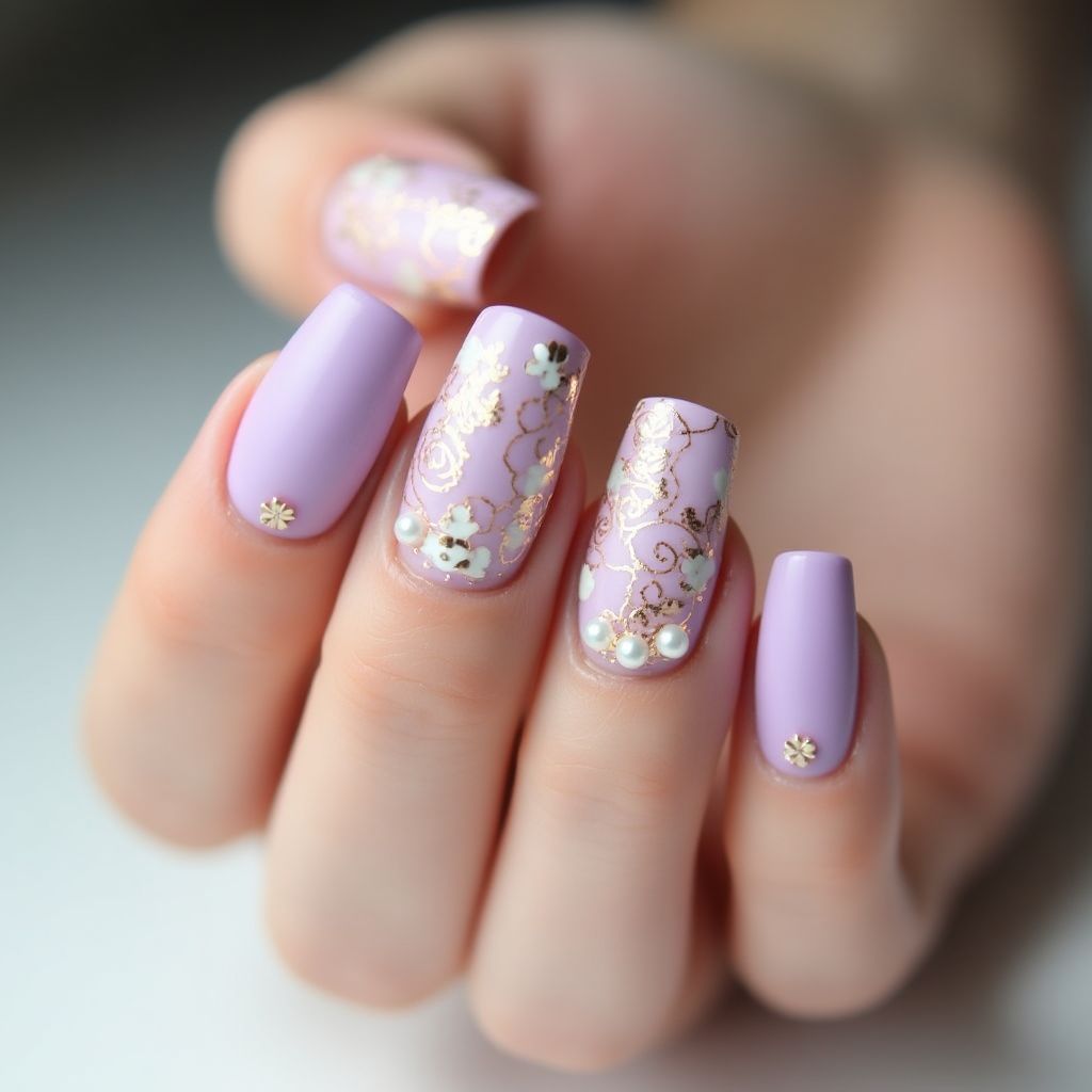 Pastel Purple Spring Nail Design