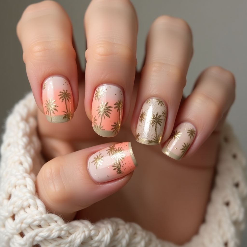 Tan Summer Nail Design