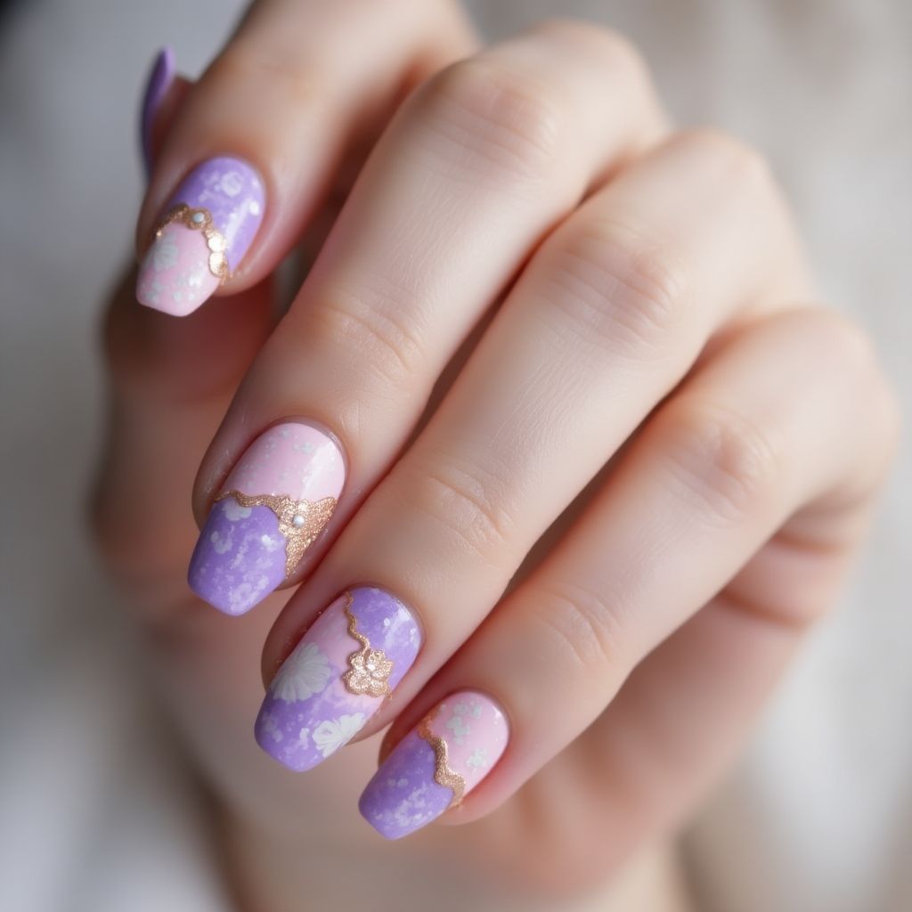 Pastel Purple Summer Nail Design