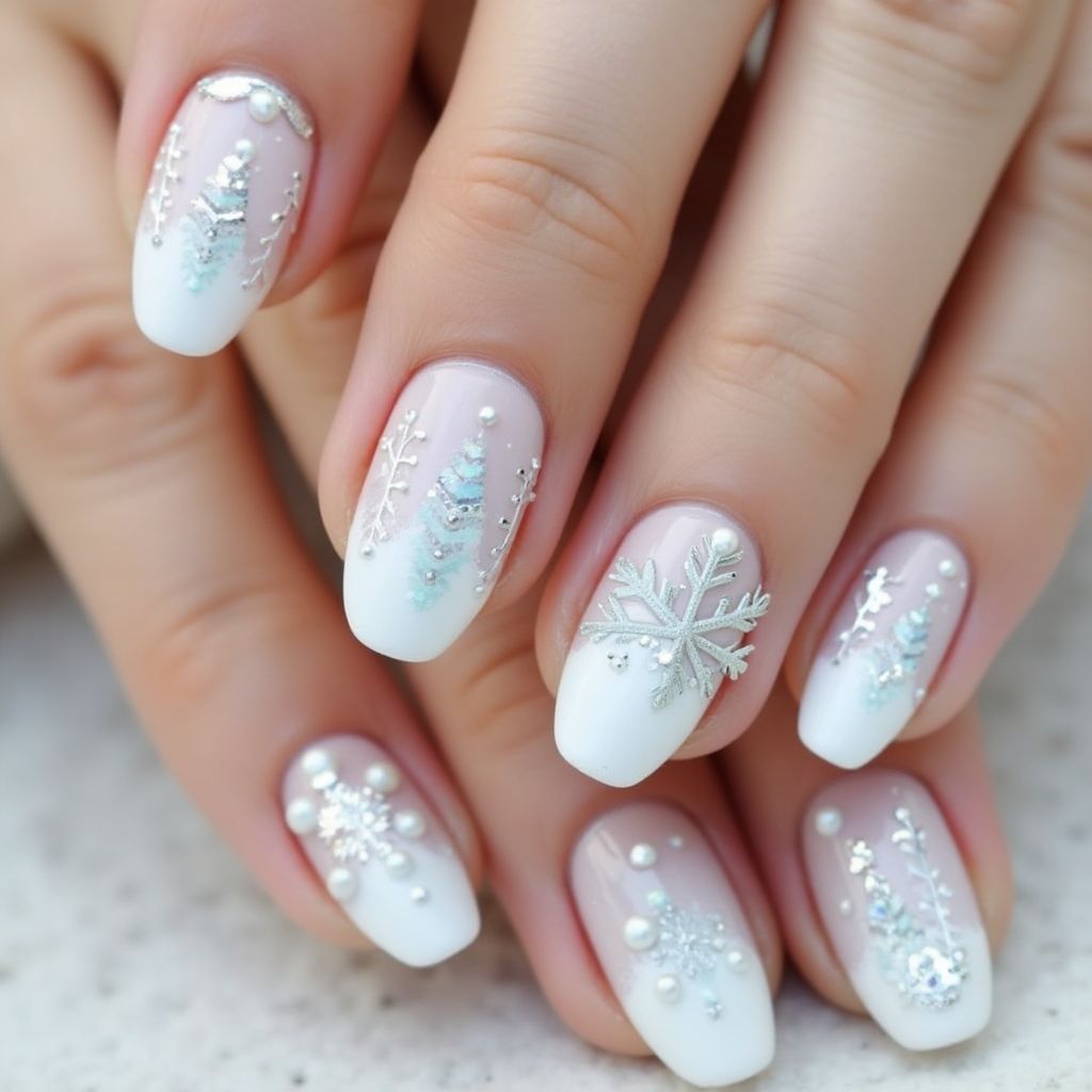 White Winter Nail Design