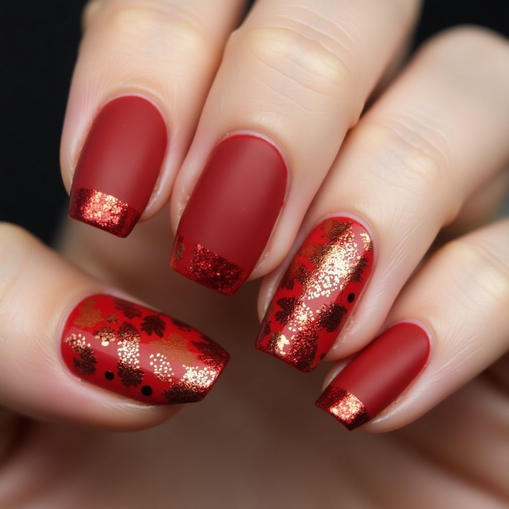 Red Autumn Nail Design