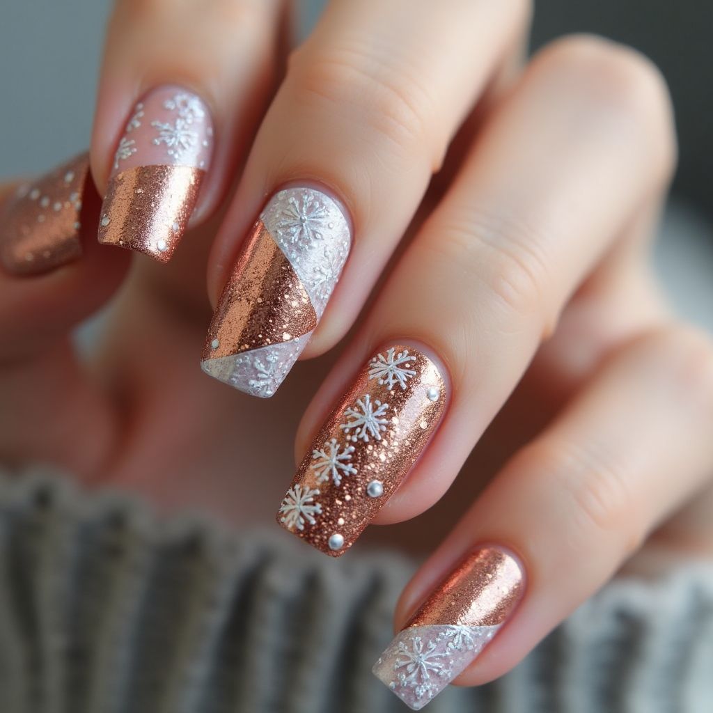 Copper Winter Nail Design