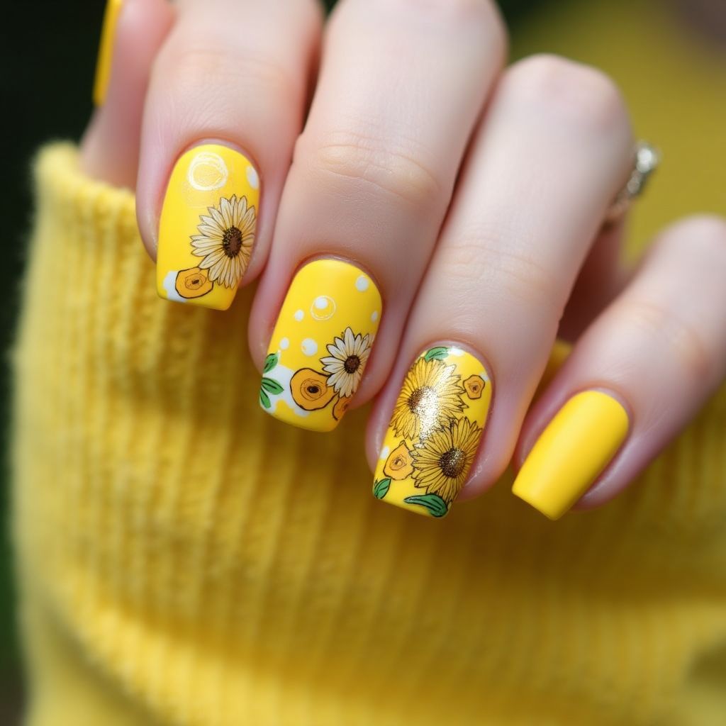 Yellow Summer Nail Design