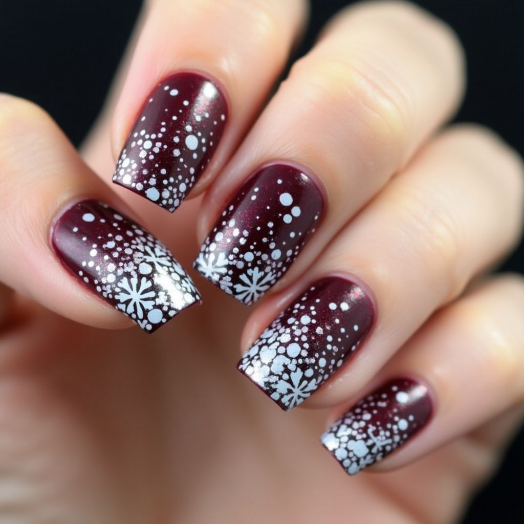 Wine Winter Nail Design