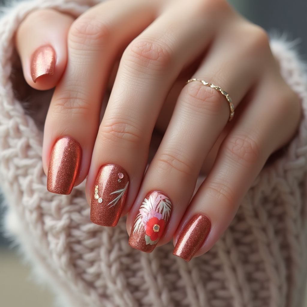Copper Summer Nail Design