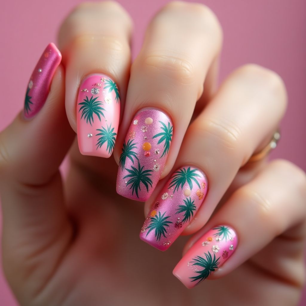 Fuchsia Summer Nail Design