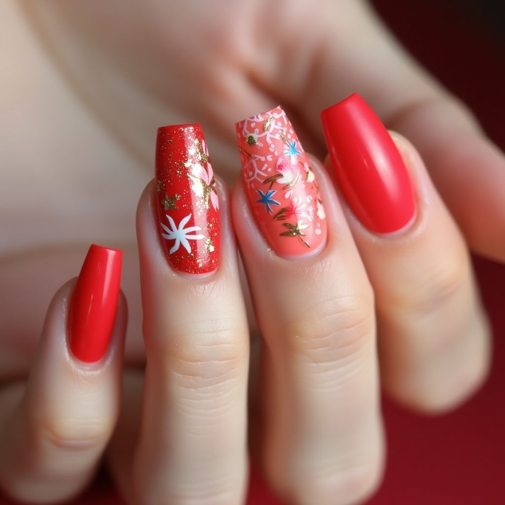Red Summer Nail Design