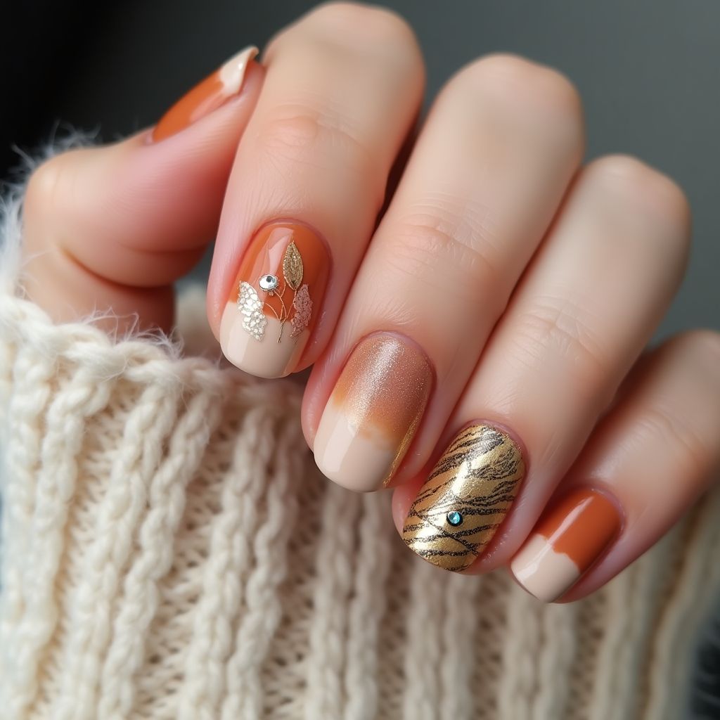 Nude Autumn Nail Design