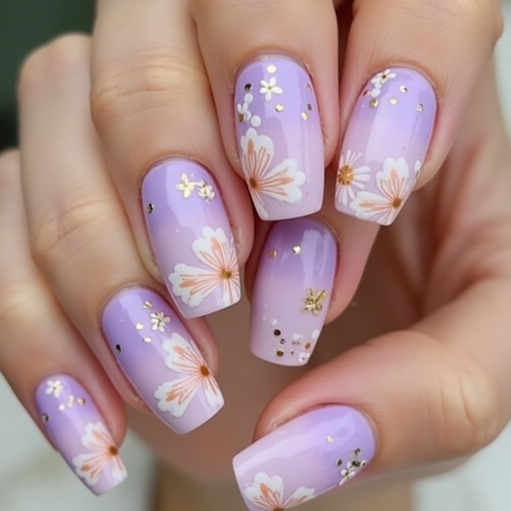 Pastel Purple Summer Nail Design