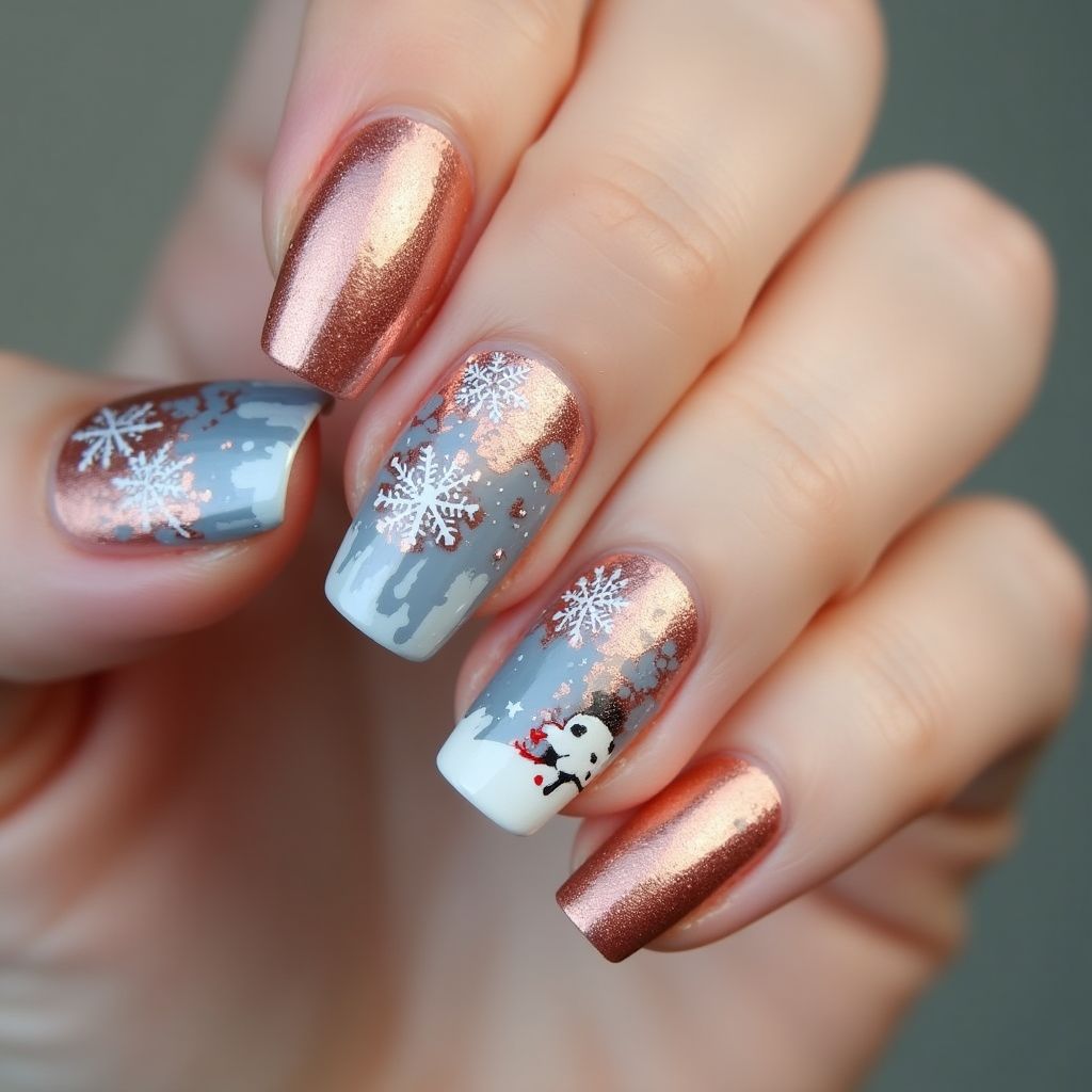 Copper Winter Nail Design
